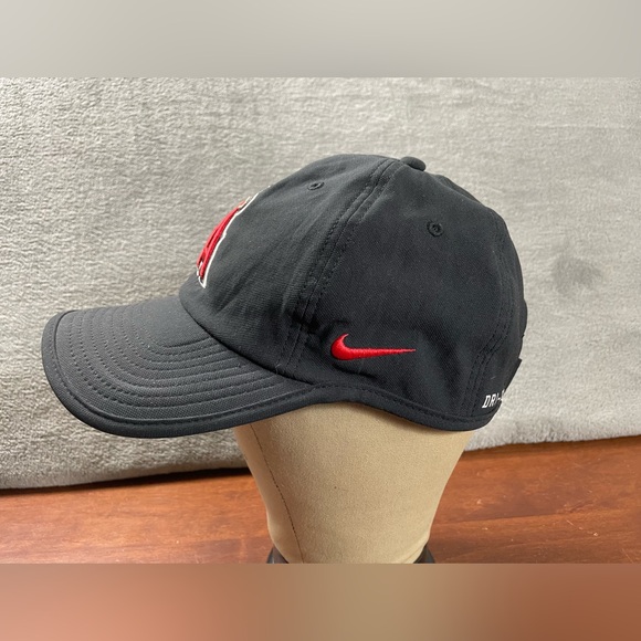 Nike Heritage86 HAT CAP MLB LOS ANGELES ANGELS Of Anaheim Black Red Embroidered - Picture 3 of 12